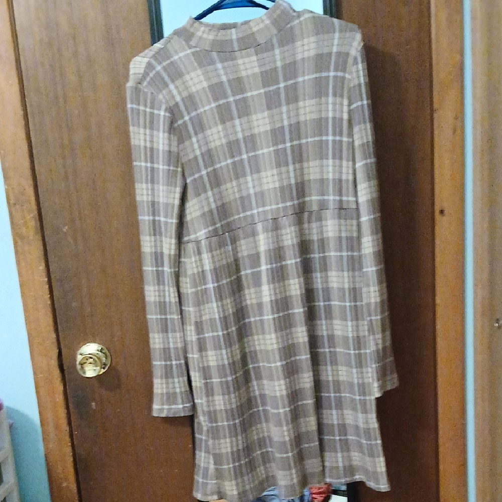 SO Women's Plaid Brown Dress